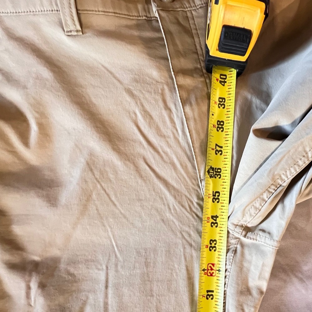 Eddie Bauer Travex Mens 38x34 Khaki Outdoor Travel Pants Zip Pocket - Picture 7 of 13